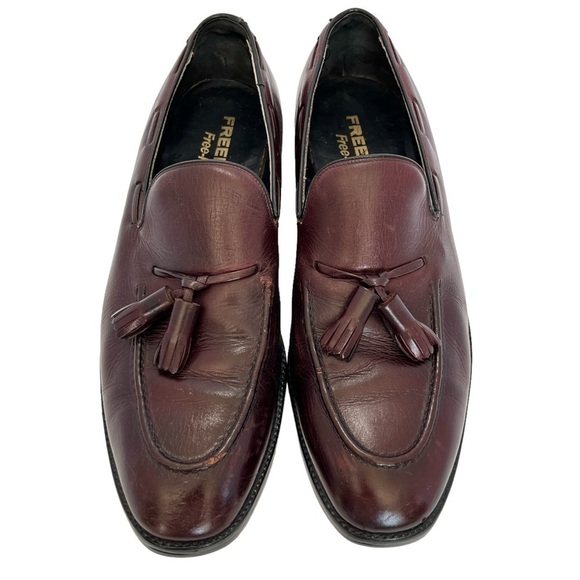 Freeman Free-Flex Men’s Burgundy Leather Tassel Loafers Size 10.5 D - Picture 3 of 11